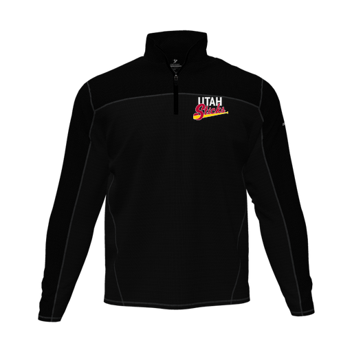 [CUS-DFW-QTRZ-PER-LSL-BLK-AS-LOGO1] Quarter Zip Pullover (Adult S, Black, Logo 1)