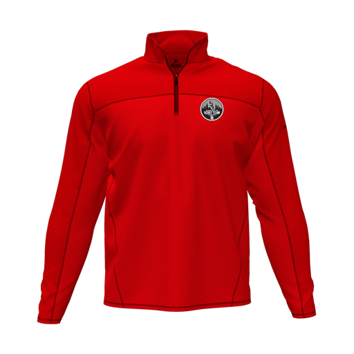 [CUS-DFW-QTRZ-PER-LSL-RED-AS-LOGO3] Quarter Zip Pullover (Adult S, Red, Logo 3)