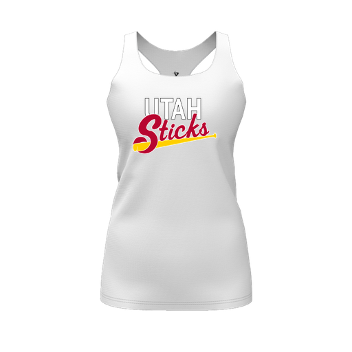 [FT0TRBWH-FYS-LOGO1] Decker Racerback Tank Top (Female Youth S, White, Logo 1)