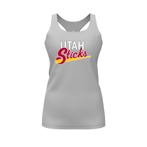 [FT0TRBGY-FYS-LOGO1] Decker Racerback Tank Top (Female Youth S, Gray, Logo 1)