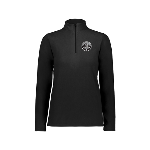 [6864.080.XS-LOGO3] Ladies MicroFleece 1/4 Zip Pullover (Female Adult XS, Black, Logo 3)