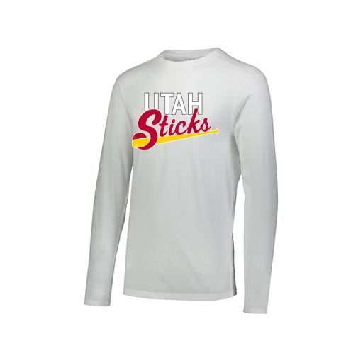 [FTLCUBWH-AXS-LOGO1] Decker Men's Tri-Blend T-Shirt - Long Sleeve (Adult XS, White, Logo 1)