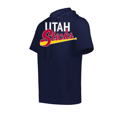 [222505.065.S-LOGO1] Men's Venturs Soft Knit Short Sleeve Hoodie (Adult S, Navy, Logo 1)