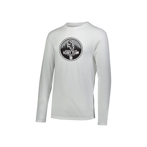 [FTLCUBWH-YS-LOGO3] Decker Youth Tri-Blend T-Shirt - Long Sleeve (Youth S, White, Logo 3)