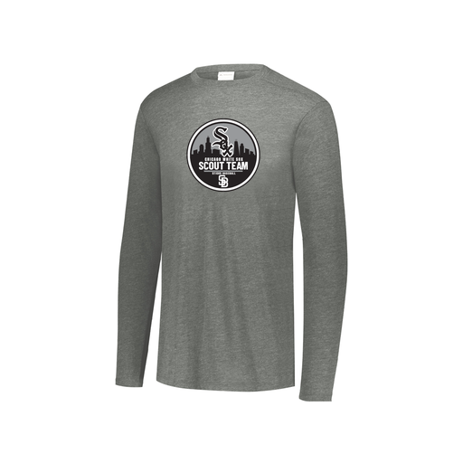 [FTLCUBGY-YS-LOGO3] Decker Youth Tri-Blend T-Shirt - Long Sleeve (Youth S, Gray, Logo 3)