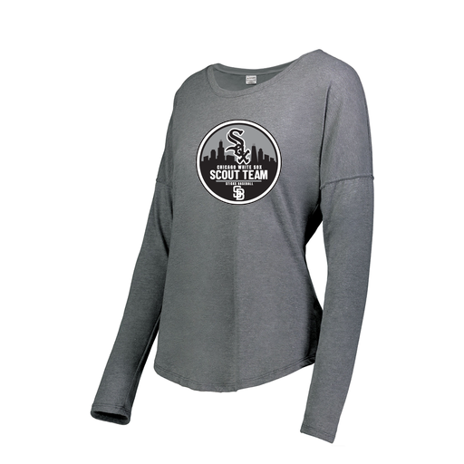 [FTLCUBGY-FAS-LOGO3] Decker Women's Tri-Blend T-Shirt - Long Sleeve (Female Adult S, Gray, Logo 3)